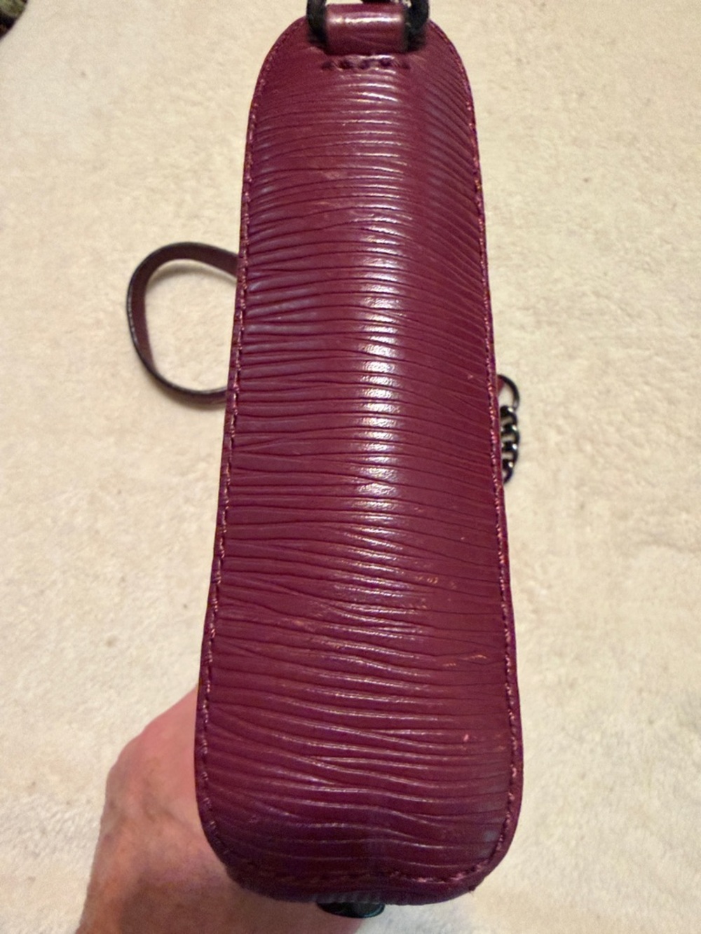 Rebecca Minkoff Textured Wine Crossbody with Chain Strap - Picture 4 of 9